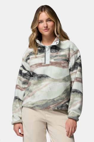 Womens Helvetia II Cropped Sherpa Half Snap Printed Fleece