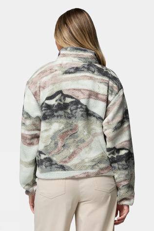 Womens Helvetia II Cropped Sherpa Half Snap Printed Fleece
