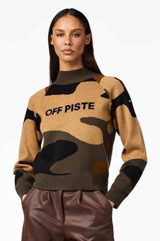 Womens Camo Glow Knit Sweater