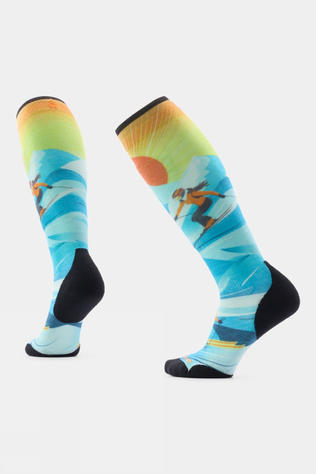 Womens Targeted Cushion OTC Ski Socks - Steep Days Print