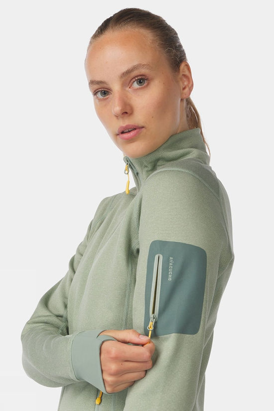 Ayacucho Womens Mountain Midlayer Full Zip Fleece  Iceberg Green