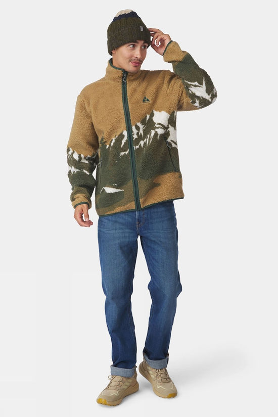 Ayacucho Mens Bjerg Landscape Full Zip Fleece Kelp Print
