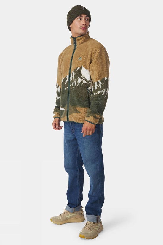 Ayacucho Mens Bjerg Landscape Full Zip Fleece Kelp Print