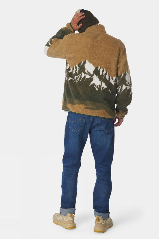 Ayacucho Mens Bjerg Landscape Full Zip Fleece Kelp Print