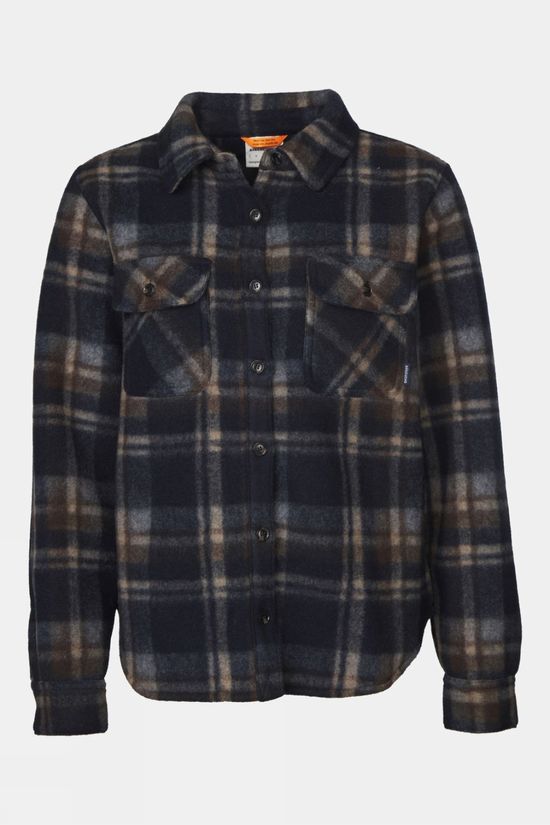 Ayacucho Womens Meadow Fleece Lined Shirt Navy Check