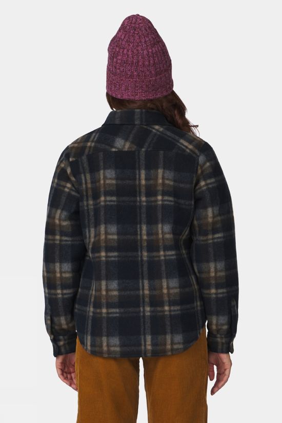 Ayacucho Womens Meadow Fleece Lined Shirt Navy Check