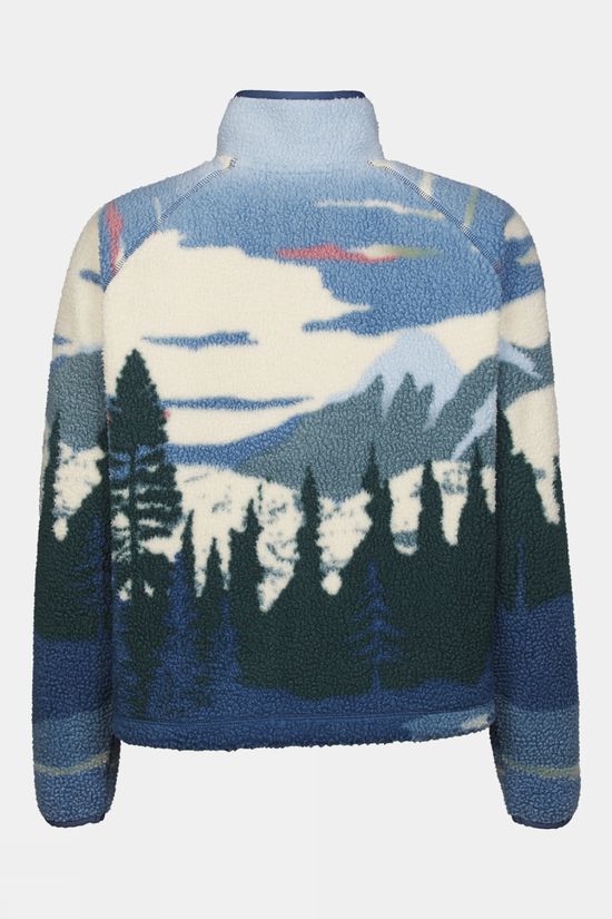 Ayacucho Womens Stonecrop Full Zip Fleece Mood Indigo Pattern
