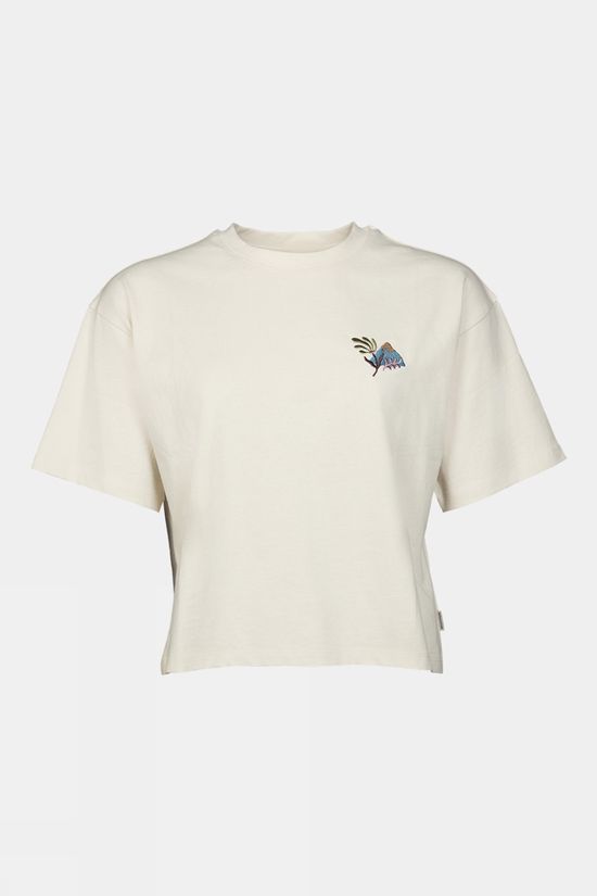 Ayacucho Womens Cropped Mini Embroidery T-Shirt Turtledove