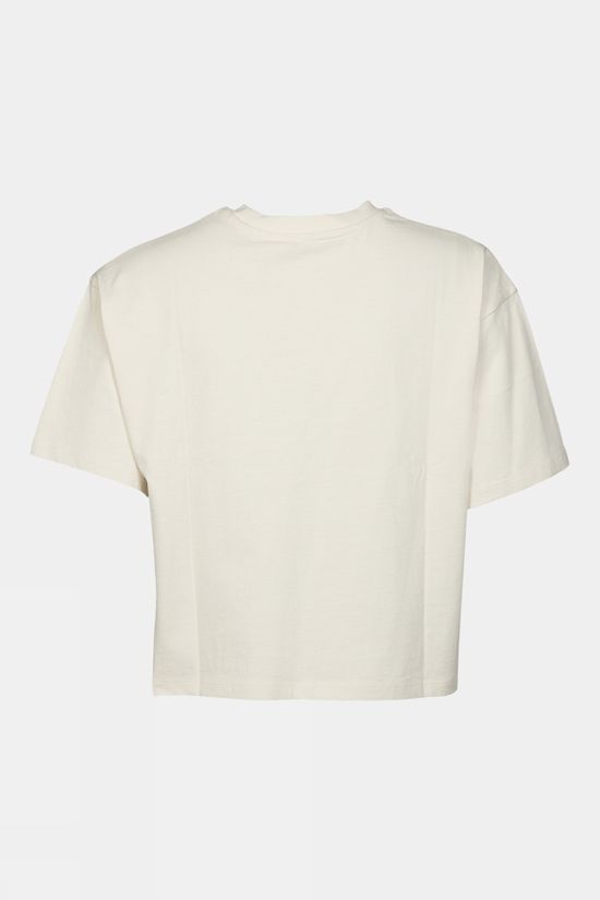 Ayacucho Womens Cropped Mini Embroidery T-Shirt Turtledove
