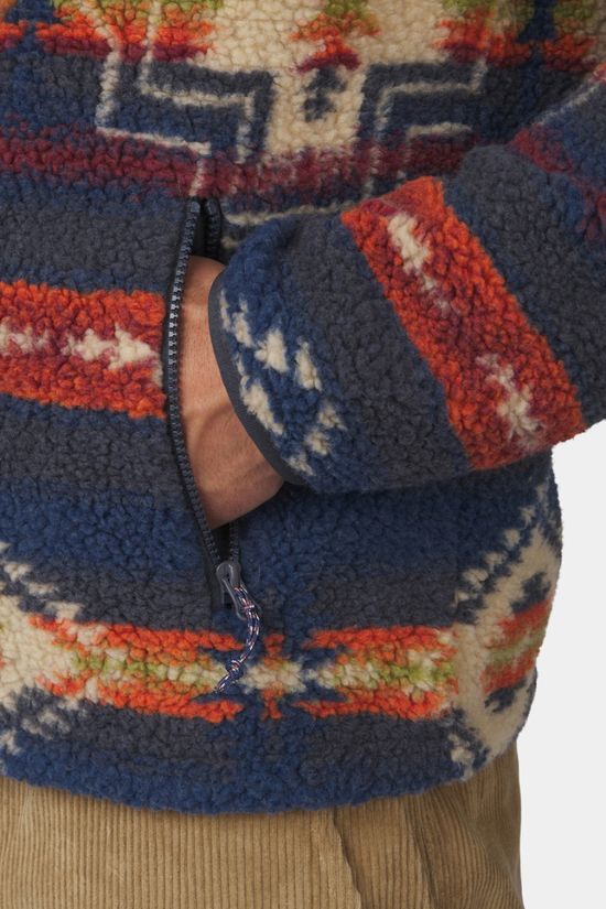 Ayacucho Mens Oakheart Full Zip Fleece Ebony Pattern
