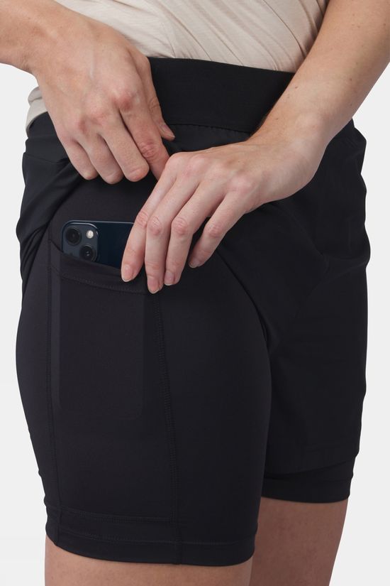 Ayacucho Womens Rio 2-In-1 Running Shorts Black