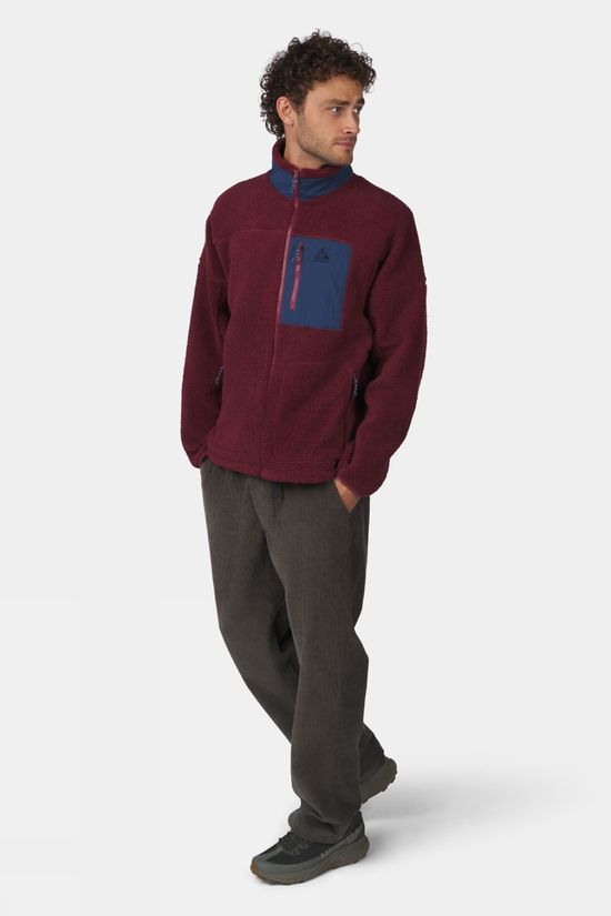 Ayacucho Mens Blackhorn Full Zip Fleece Oxblood/Navy