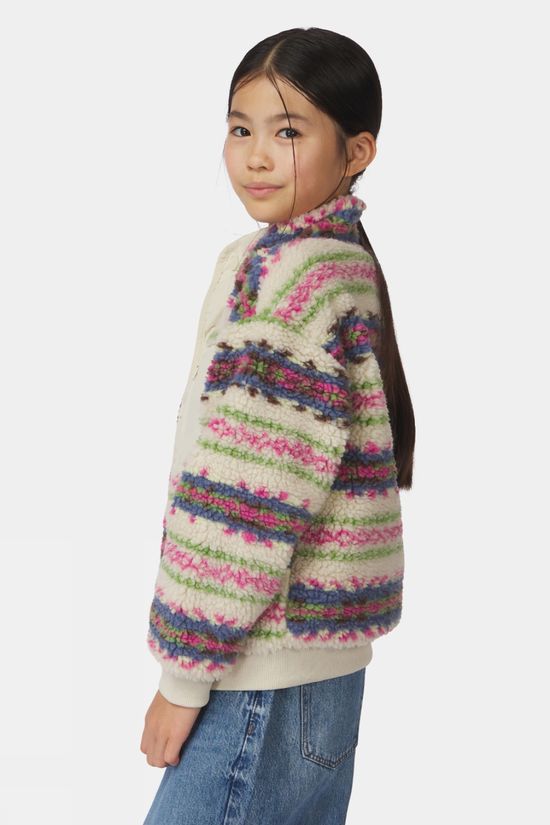Ayacucho Kids Pirlou Full Zip Fleece Ecru Print