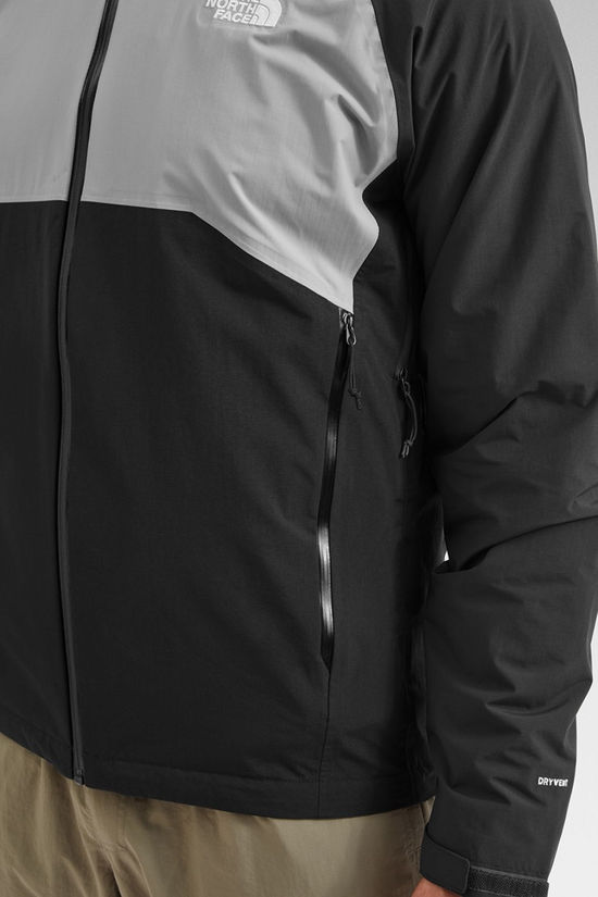 The North Face Mens Stratos Hooded Jacket Tnf Black-Meld Grey-Asphalt Grey-Npf