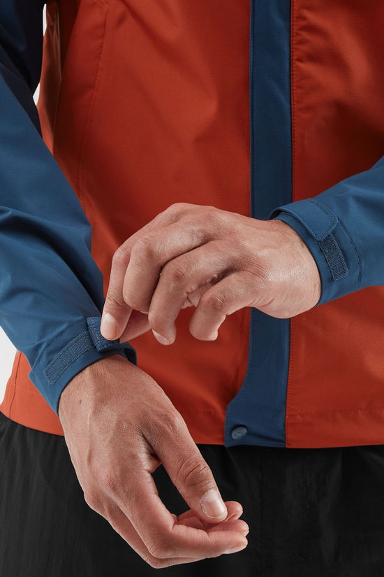 Rab Mens Downpour Eco Jacket Tempest Blue/Tuscan Red