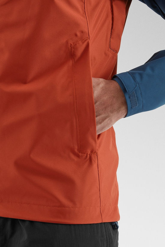 Rab Mens Downpour Eco Jacket Tempest Blue/Tuscan Red