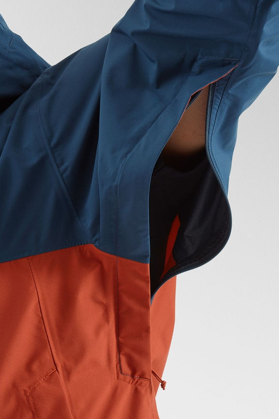 Rab Mens Downpour Eco Jacket Tempest Blue/Tuscan Red