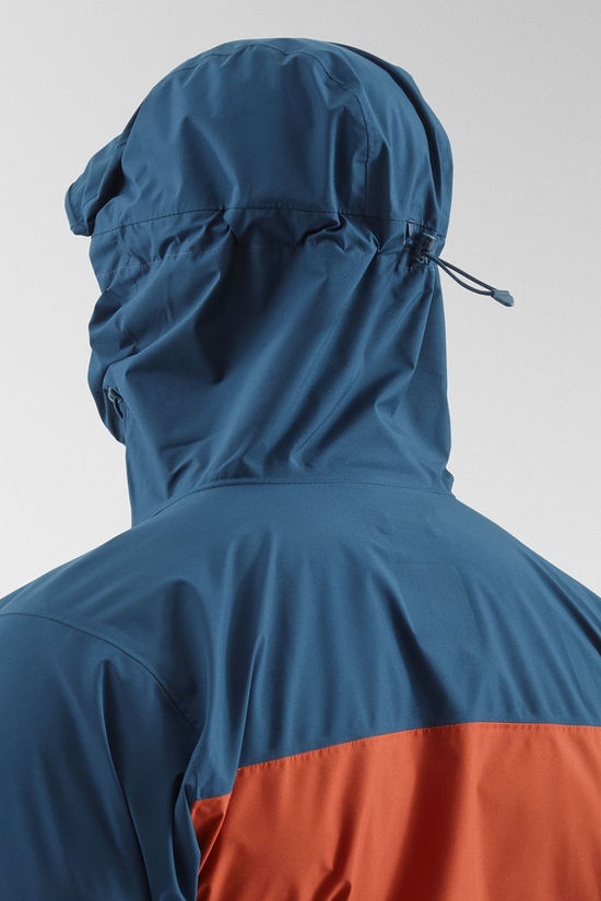 Rab Mens Downpour Eco Jacket Tempest Blue/Tuscan Red