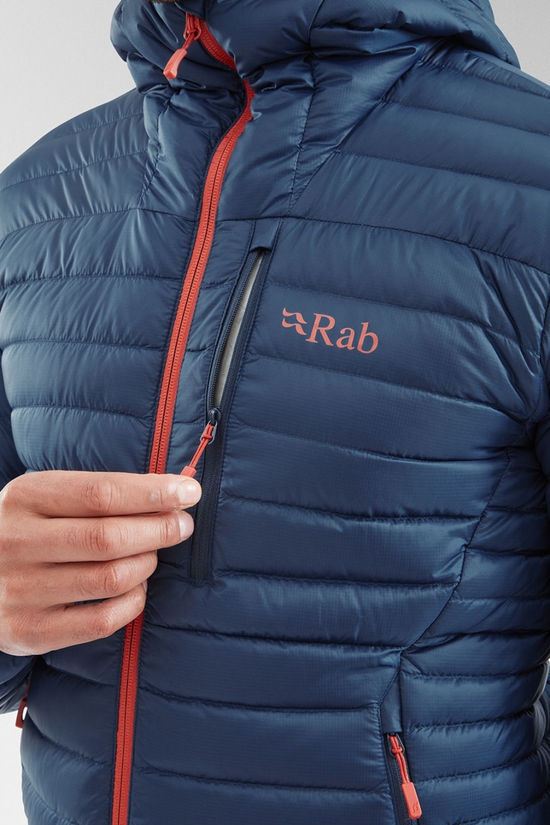 Rab Mens Microlight Alpine Jacket Tempest Blue W. Tuscan Red (Twilight)