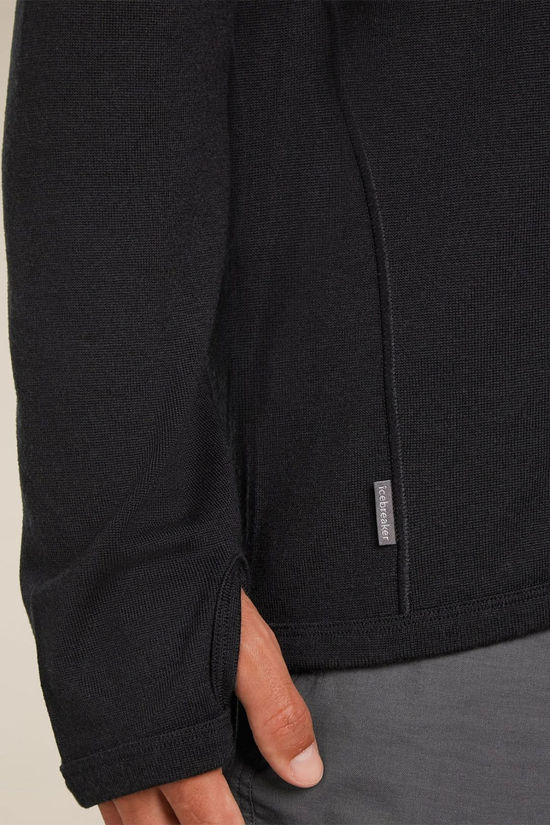 Icebreaker Mens Original Half Zip Base Layer Top Black