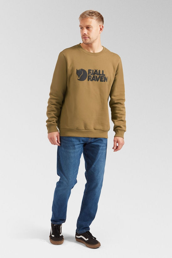 Fjallraven Mens Logo Sweater Wood Brown