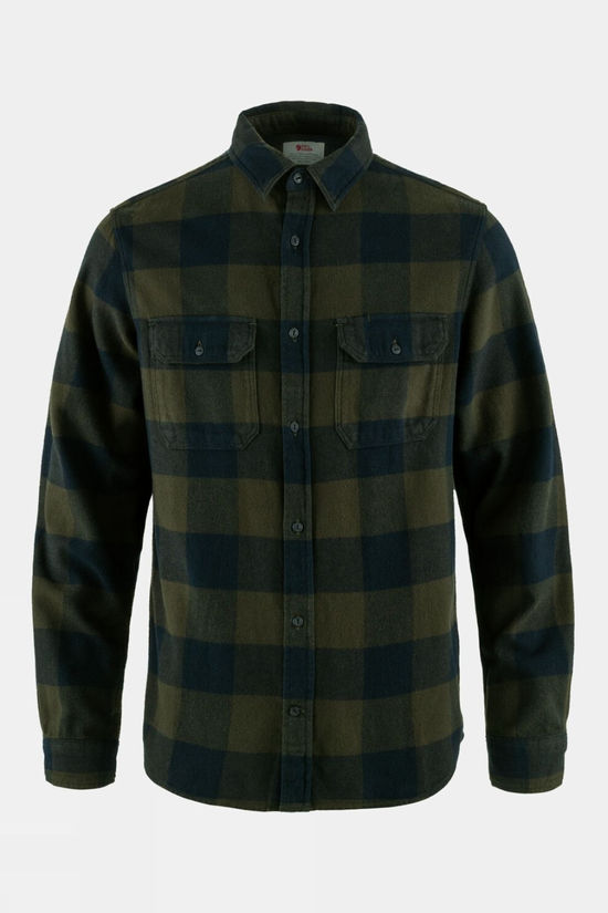 Fjällräven Men's Deep Forest-Dark Navy Övik Heavy Flannel Shirt M T-Shirt (Pack Of 1) - Image 2