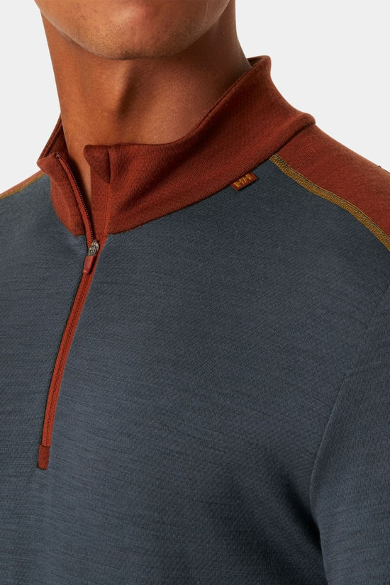 Helly Hansen Mens Lifa Merino Midweight Half-Zip Base Layer Top Alpine Frost