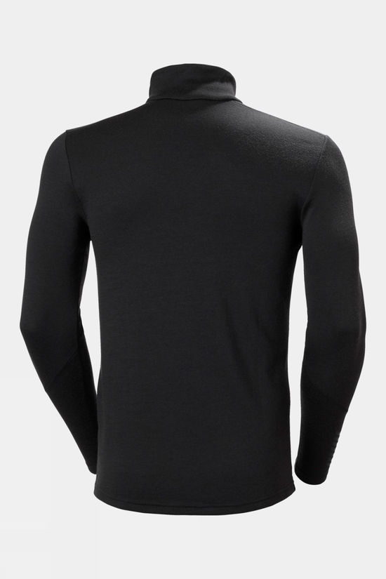 Helly Hansen Mens Lifa Merino Midweight Half-Zip Base Layer Top Black