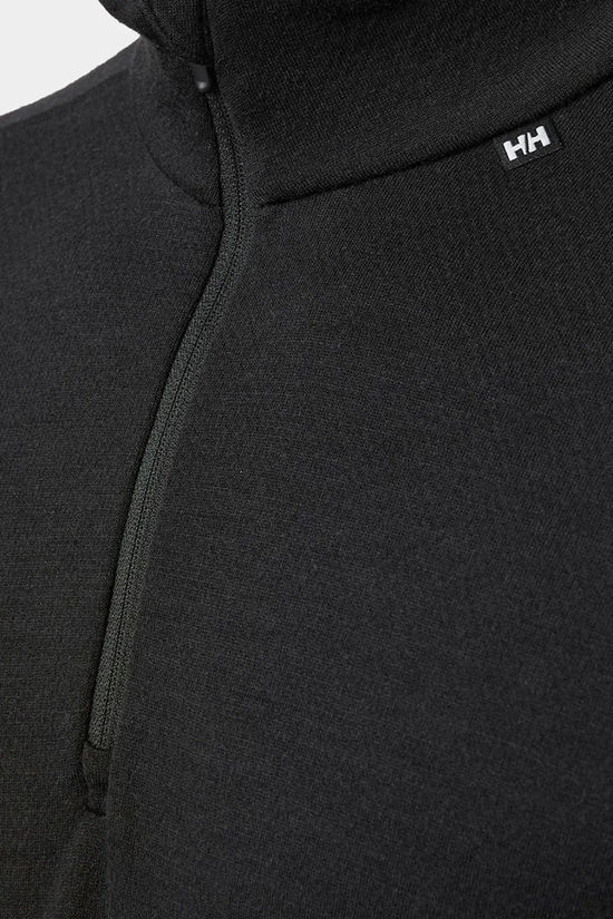 Helly Hansen Mens Lifa Merino Midweight Half-Zip Base Layer Top Black