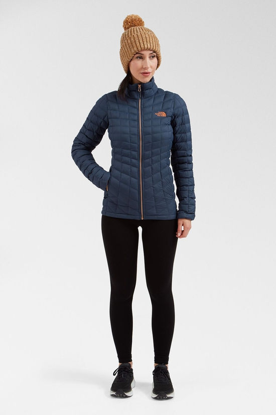 The North Face Womens ThermoBall Full Zip Jacket Urban Navy/Metallc Copper
