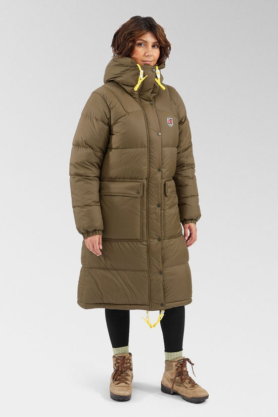 Fjallraven Womens Expedition Long Down Parka Dark Oak