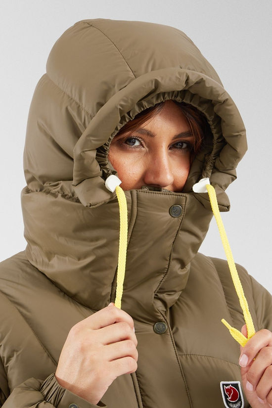 Fjallraven Womens Expedition Long Down Parka Dark Oak