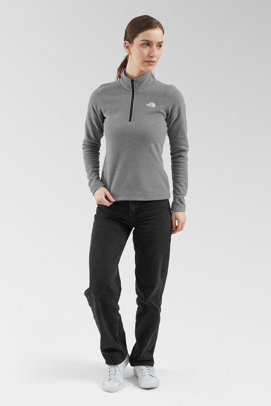 The North Face Womens Cornice II Quarter Zip Fleece Tnf Medium Grey Heather