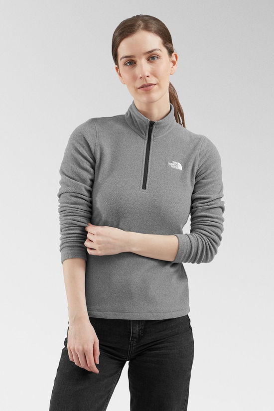 The North Face Womens Cornice II Quarter Zip Fleece Tnf Medium Grey Heather
