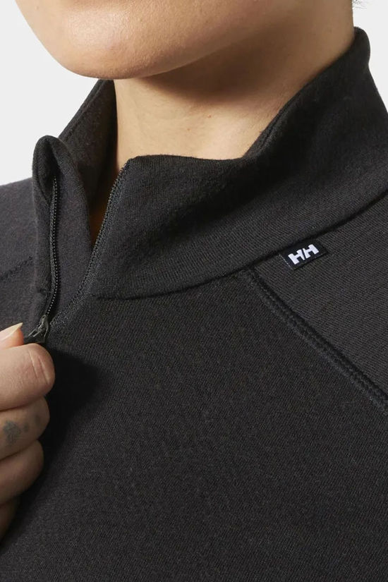 Helly Hansen Womens Lifa Merino Midweight Half Zip Base Layer Top Black