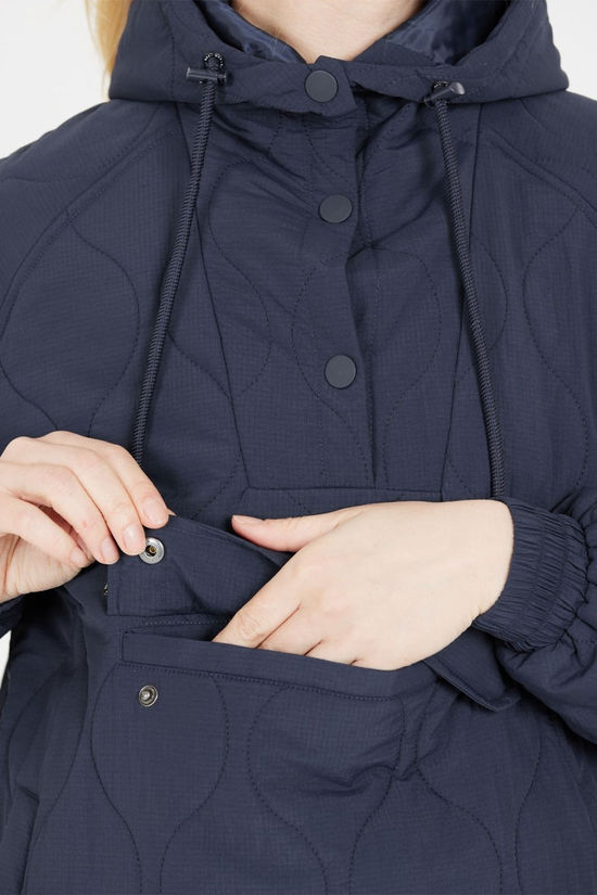 Weather Report Womens Catinka Quilted Jacket Navy Blazer
