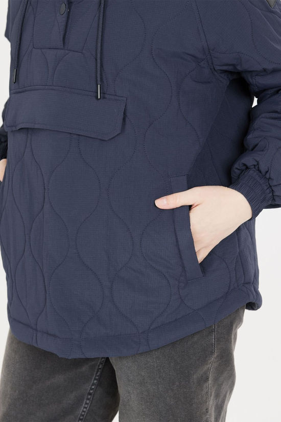 Weather Report Womens Catinka Quilted Jacket Navy Blazer