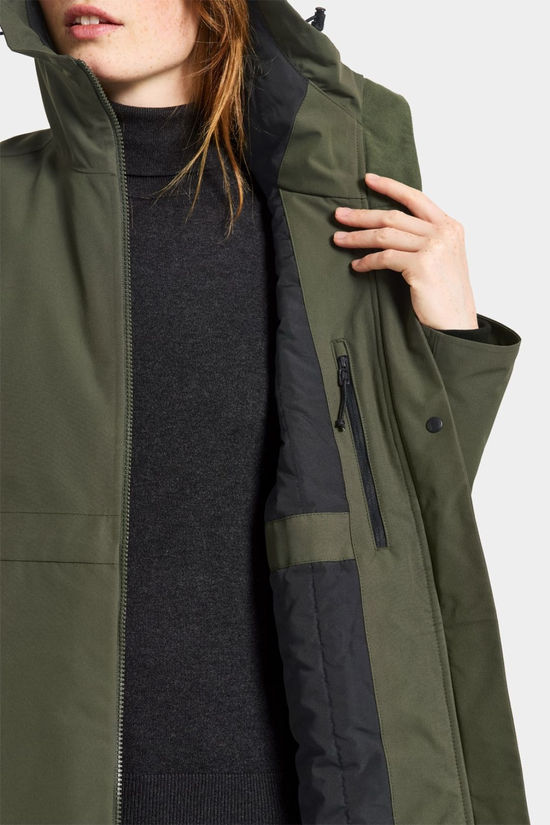 Didriksons Womens Elena Parka  Deep Green