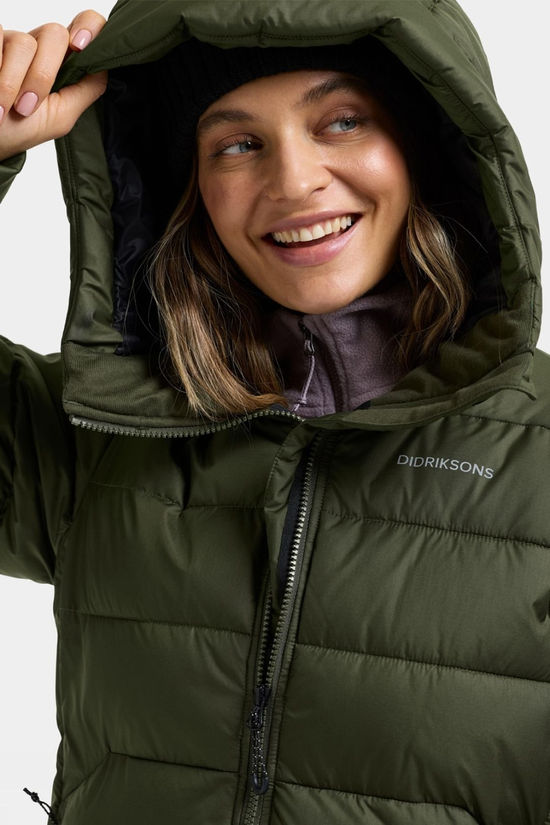 Didriksons Womens Tejla Parka Jacket Deep Green