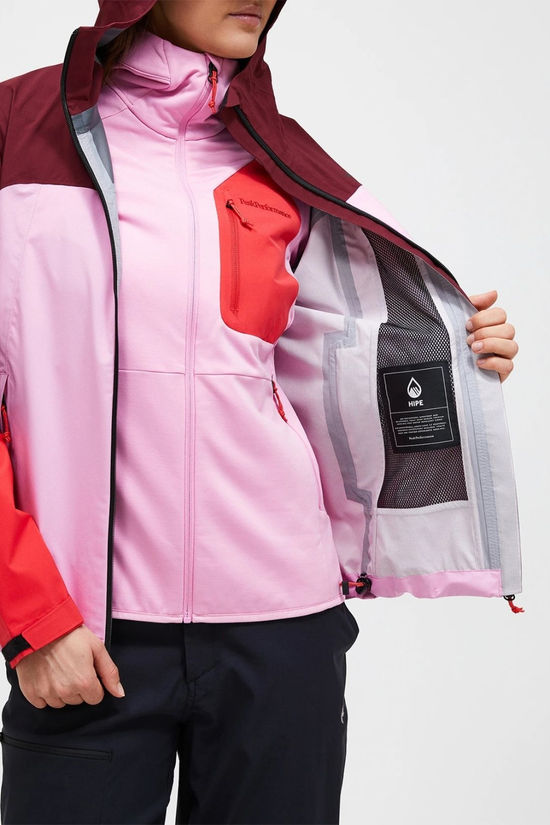 Peak Performance Womens Trail Shell Jacket Obscure/Morning Dew/Brilliant Red