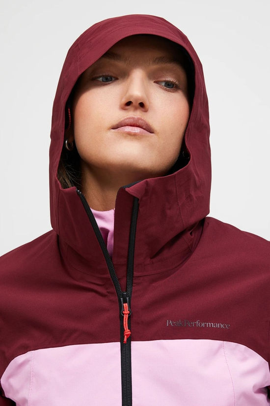 Peak Performance Womens Trail Shell Jacket Obscure/Morning Dew/Brilliant Red