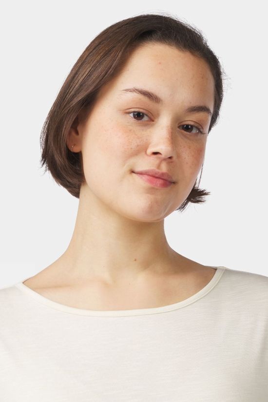 Ayacucho Womens Leila Long Sleeve T-Shirt Ecru Te