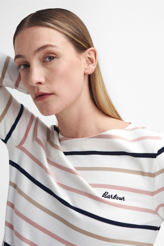 Barbour Womens Hawkins Long Sleeve T-Shirt Cloud Stripe
