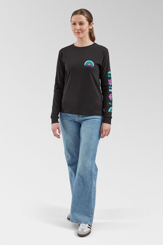Passenger Womens Papercut Recycled Cotton Long Sleeve T-Shirt Black
