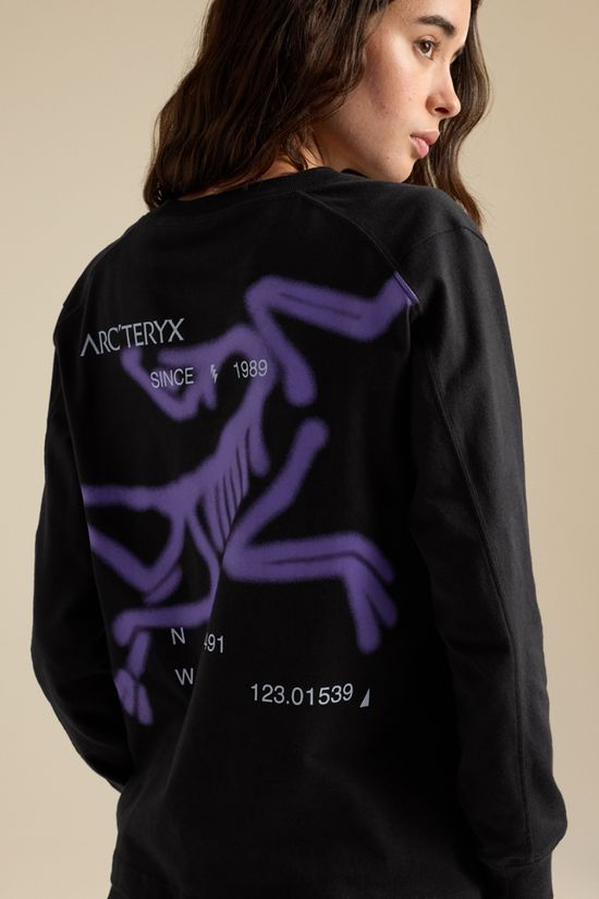 Arc'teryx Women’s Kragg Cotton Since 1989 Long Sleeve T-Shirt Black / Violectric