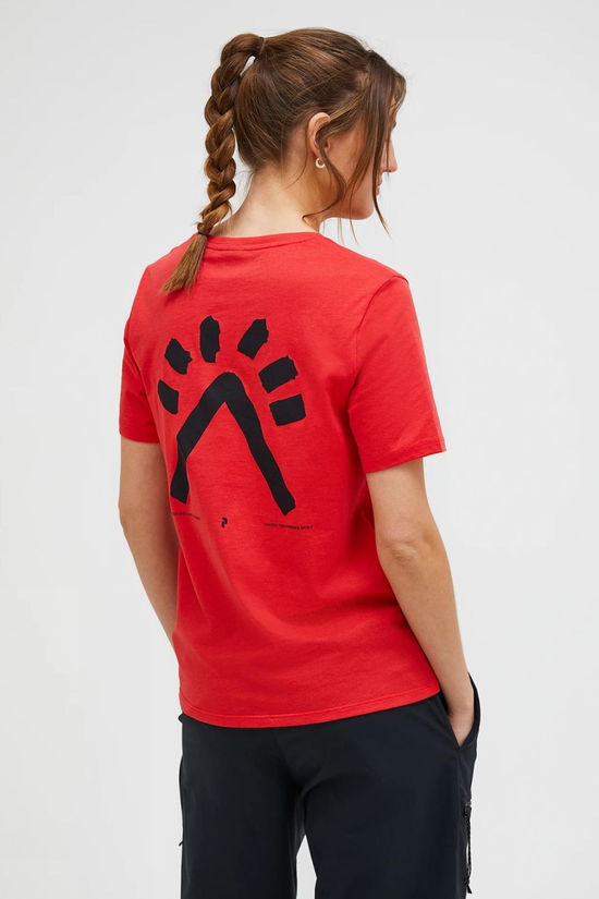 Peak Performance Womens Explore Graphic T-Shirt Brilliant Red