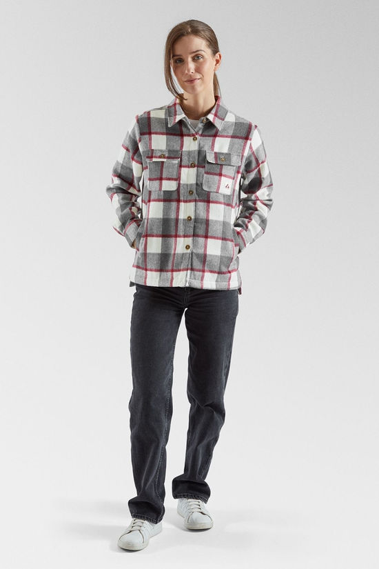 Ayacucho Womens Padded Flannel Shirt Ecru/Port Royal