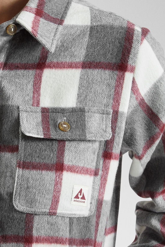Ayacucho Womens Padded Flannel Shirt Ecru/Port Royal
