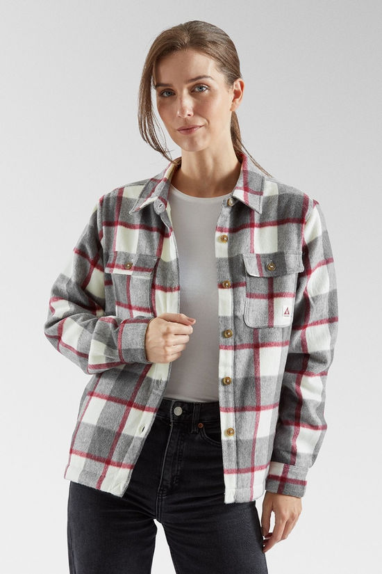 Ayacucho Womens Padded Flannel Shirt Ecru/Port Royal