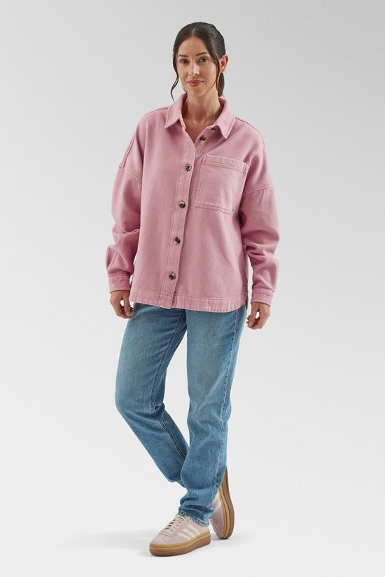 Passenger Womens Maya Twill Overshirt Pink Haze